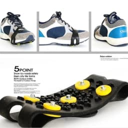 5/1 Pair 5 Stud Anti Slip Ice Snow Claw Grips Crampon Cleats for Hiking Boots Men Women Winter Traction Spikes Shoe Covers