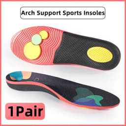 1 Pair Arch Support Plantar Fasciitis Insoles Soft Sole Shock-Absorbing Sports Shoes Insoles Flat Foot Orthopedic Insoles Unisex