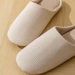Simple Striped Home Slippers Men's Spring and Autumn Indoor Wooden Floor Bedroom Silent Comfortable Japanese Style Home Shoes