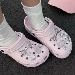 Hello Kitty Shoe Charms Set Silver Katie KT Cat Girls Women Sandals Accessories Hole Shoes Slippers & Clogs Decoration