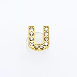 Golden Letters Crystal Diamond Alloy Charms Accessories Fashion Soft PVC Shoes Buckle Kids Decoration Design Wholesale 1Pcs