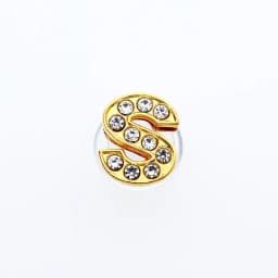 Golden Letters Crystal Diamond Alloy Charms Accessories Fashion Soft PVC Shoes Buckle Kids Decoration Design Wholesale 1Pcs
