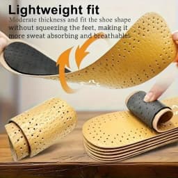 Ultra-Thin Breathable Soft Leather insoles,Suitable for Both Men And Women,Can Be Manually Cut to The Desired Size