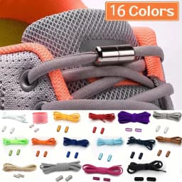 1 Pair New Version Elastic No Tie Shoelaces Metal Lock Shoe Laces for Kids Adult Sneakers Quick Shoelaces Semicircle Shoestrings