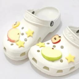 New 1 Set Summer Fresh Apple Sliced Shoe Charms Set Advanced Fruit Shoe Decorations DIY 3D Detachable Buckle Shoes Accessories