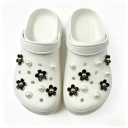 3D Cute Daisy Pearl Shoe Charms Set for Slide Sandals Garden Shoes DIY Clogs Decoration Shoe Buckle Pins Shoe Decoration Gifts