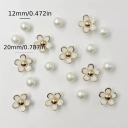 3D Cute Daisy Pearl Shoe Charms Set for Slide Sandals Garden Shoes DIY Clogs Decoration Shoe Buckle Pins Shoe Decoration Gifts