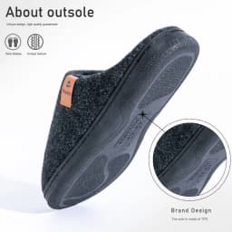 Winter Men Felt Platform House Slippers Ultra Warm Cushion Cozy Living Non-Slip TPR Outdoor Indoor House