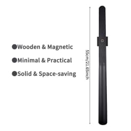 Premium Beech Wood 55cm Long Handle Shoe Horn - Magnetic Base No-Bend Shoe Helper for Elderly, Pregnant Women & Lazy Adults