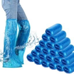 10-200pcs Long Disposable Shoe Covers Waterproof Non Slip Rain Boots Unisex Outdoor Travel Hiking Camping Rainy Days Elastic Top