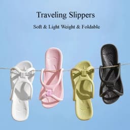 Foldable Travel Slippers Unisex EVA Flip Flops Hotel Non Slip Women Men Bathroom Indoor Slides Portable Lightweight Comfortable
