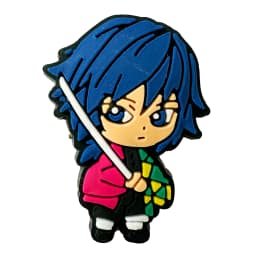 1-28pcs Demon Slayer Shoe Charms Cartoon Anime Haired Warrior Sandal Decoration Clogs Garden Shoes Accessories Kids Boys Gift