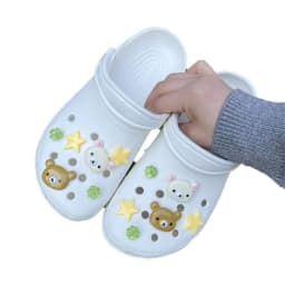 Mesuca 10pcs Shoes Charms Removable Bear Stars Shoe Accessories for Girls Cotton Shoes Clogs DIY Halloween X-mas Party Gifts