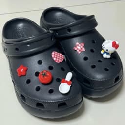 Sweet & Cool Hello Kitty Set DIY Shoe Charms Tomato Red Garden Accessories Buckle Fit Clogs Sandals Decorate Party Gifts
