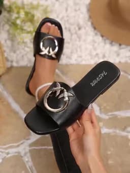 New Women's Spring Summer Fashion Trend Slip-On Sandals Anti-Slip Breathable Lightweight Casual Outdoor Beach Shoes Flat Heel