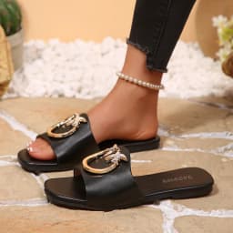 New Women's Spring Summer Fashion Trend Slip-On Sandals Anti-Slip Breathable Lightweight Casual Outdoor Beach Shoes Flat Heel