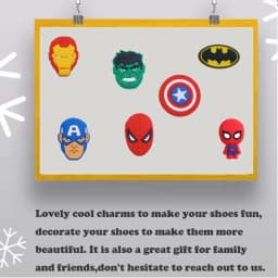 Random 30-200pcs Superhero Shoe Charm Cartoon for Shoe Accessories Dreations for Sandals Sneaker Classic Clog Kids X-mas Gifts