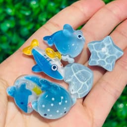 6pcs Cartoon Blue Whale Shark Dolphin Star Heart Resin Shoe Charms Buckle Clog Garden Shoes Decorations Hole Slipper Accessories