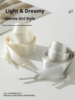 2CM Wide Satin Ribbon Shoelaces Smooth Silky Flat Laces for Sneaker Canvas Casual Shoes Adjustable Length 80cm/100cm/120cm/140cm