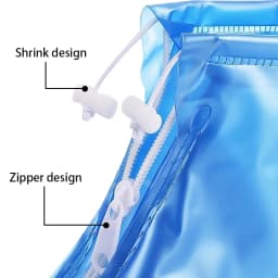Rainy Waterproof Reusable Shoe Covers, Non-Slip Rain Boot Protectors with Zipper & Drawstring, Multi-Size for Men, Women & Kids