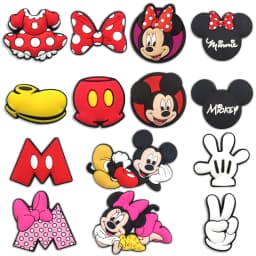 5/8/14Pcs Set Thickened Hi-Q Cute Mickey Minnie Soft PVC Shoe Charms For Slides Sandals DIY Custom Accessories Shoe Hole Decor