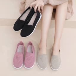 Comfortable casual women's shoes spring and summer breathable fabric uppers solid colors low-cut design soft and outdoor walking