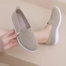 Comfortable casual women's shoes spring and summer breathable fabric uppers solid colors low-cut design soft and outdoor walking