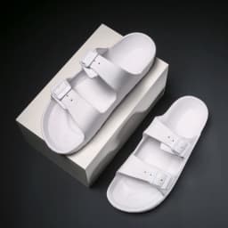 Men's Two Slippers with Buckles, Adjustable Boken Slippers, Couple Style Outdoor Daily Lightweight