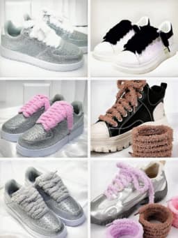1 Pair of 120cm / 47.24inch Thick Plush Flat Shoelaces, Solid Color Soft Shoelaces, Suitable for Sneakers, Casual Shoes, Fashionable Shoe Accessories, Suitable for Spring and Summer, Bridesmaid Gifts, Travel and Vacation, Cute Little Items