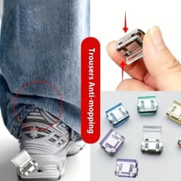 Random Color Invisible Hem Shortening Clips, Anti-Slip Pants Leg Fixing Grips Seamless Hems Buttons Non Slide Shoe