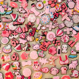 10/20/50/100pcs Random All Pink Shoe Charms Cartoon Cute Animal Plant Shoe Decorations Pins for Women Girl Sandals Accessories