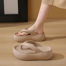 Height-increasing Platform Slippers Non-slip Soft Sole Beach Sandals 5CM EVA Lightweight Women's Flip Flops Indoor Outdoor