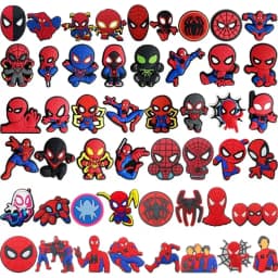 Random 20-200Pcs Hot Toys Marvel Spider-Man Series Shoe Charms For Clogs,PVC Shoe DIY Decorations Premium Quality Accessories