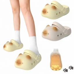 Adorable Waterproof Cat Slippers Bottom Cat Paw Anti Slip Small Cat Mules Soft Bottom Closed Toe Ladies Slippers Girl