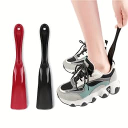 2PCS Unisex Long Handle Shoe Horns, Portable Plastic Shoe Helper, Non-Slip Easy Wear Tool for Travel & Daily Use
