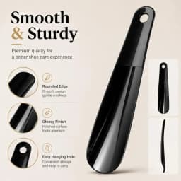 Compact Shoe Horn Set - Durable Plastic, 16cm, Ideal for Travel & Home Use
