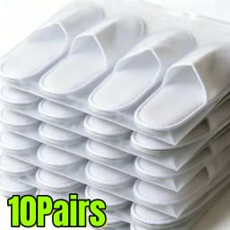 2-30pairs Unisex White Disposable Slippers for Guest Non Slip Hotel Slippers Spa Slippers Bulk Indoor Slipper for Women Men