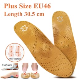 Best Insole For Shoes Leather Orthotic Insoles Flat Feet High Arch Support Orthopedic Shoes Sole Fit In O/X Leg Corrected Insert