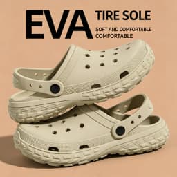 Men's Two Slip EVA Perforated Shoes with Thick Soles Are Comfortable and Suitable for Driving Sandals Couples Suitable Outdoor