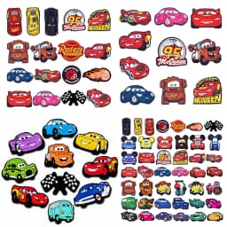 10-44Pcs Cartoon Car Shoe Charms For Slides Clog Sandals Shoes Decorations Accessories Buckle For Christmas Birthday Gifts