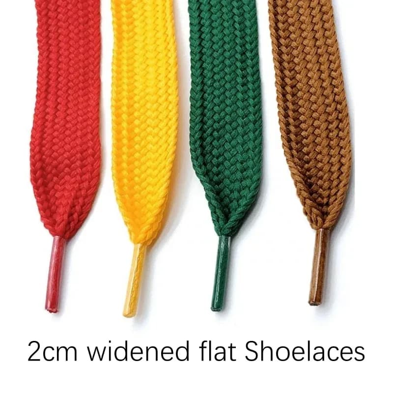New 2cm Wide Fashion Laces Men and Women Sneakers Flat Shoes Casual Shoes Lace Length 100/120/140/160cm Shoelace 18 Color