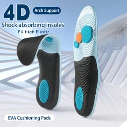 Men and Women Arch Support Orthopedic Insoles Plantar Fasciitis Insoles Sports Shoes Elastic Shock-Absorbing Insoles 1 Pair