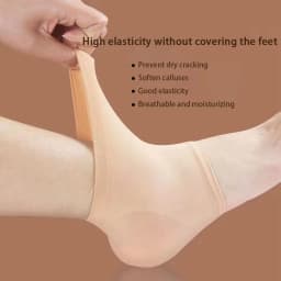 Black/Nude Heel Protective Mesh Gel Silicone Heel Sock Foot Cover Moisturizing Anti-wear Anti-crack Half Sock Heel Cover