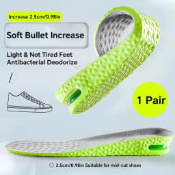 1Pair Height Increase Insole for Feet Comfort Plantar Fasciitis Shoes Insoles Men Women Sports Air Shock Absorbing Shoe Pads