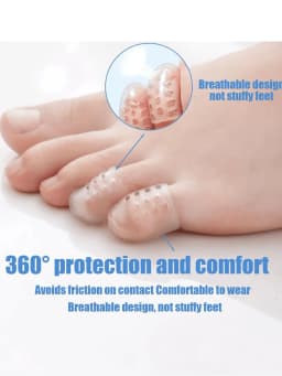 1-75 Pairs of Transparent Breathable Silicone Toe Protectors, Prevent Blisters, Calluses, and Corns, Comfortable and Highly Elastic