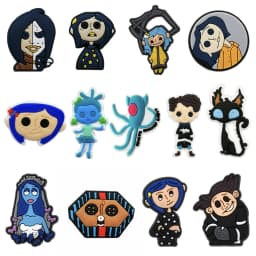 13-25Pcs Animation Movie Coraline The Secret Door Shoe Charms Cartoon Clog Sandals Shoes Decorate Aceessories Buckle Gifts