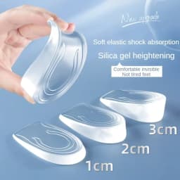 High Quality Heightened Insole Height Increase Half Shoes Pad Men Women Silicone Gel Invisible Growing Heel 1.5-3.5cm Lift Soles