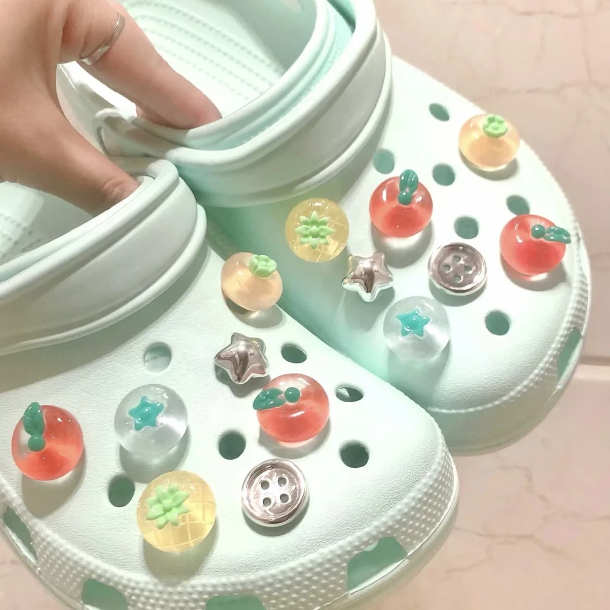 DIY 3D Fruit Tomatoes Shoe Charms Accessories for Clogs Slide Sandals Garden Shoe Decoration Buckle Beach Bag Pins Summer Gifts