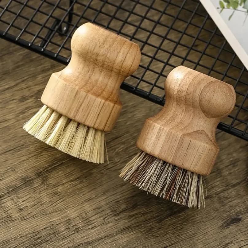2pcs/set Kitchen Shoes Cleaning Brush Wooden Dish Brush with Natural Sisal and Coconut Durable Portable Eco Friendly Zero Waste