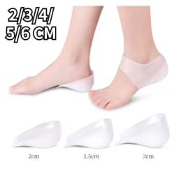 1Pair 2-6cm Insoles for Plantar Fasciitis Shoe Sole Invisible Height Increased Insole Silicone Heel Socks for Women Men Insoles